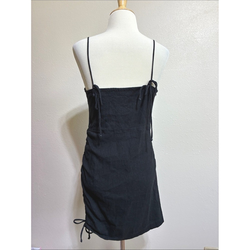 Bec + Bridge Made in Australia Size 6 Black Linen Blend Mini Dress Dark Romantic - Picture 4 of 7